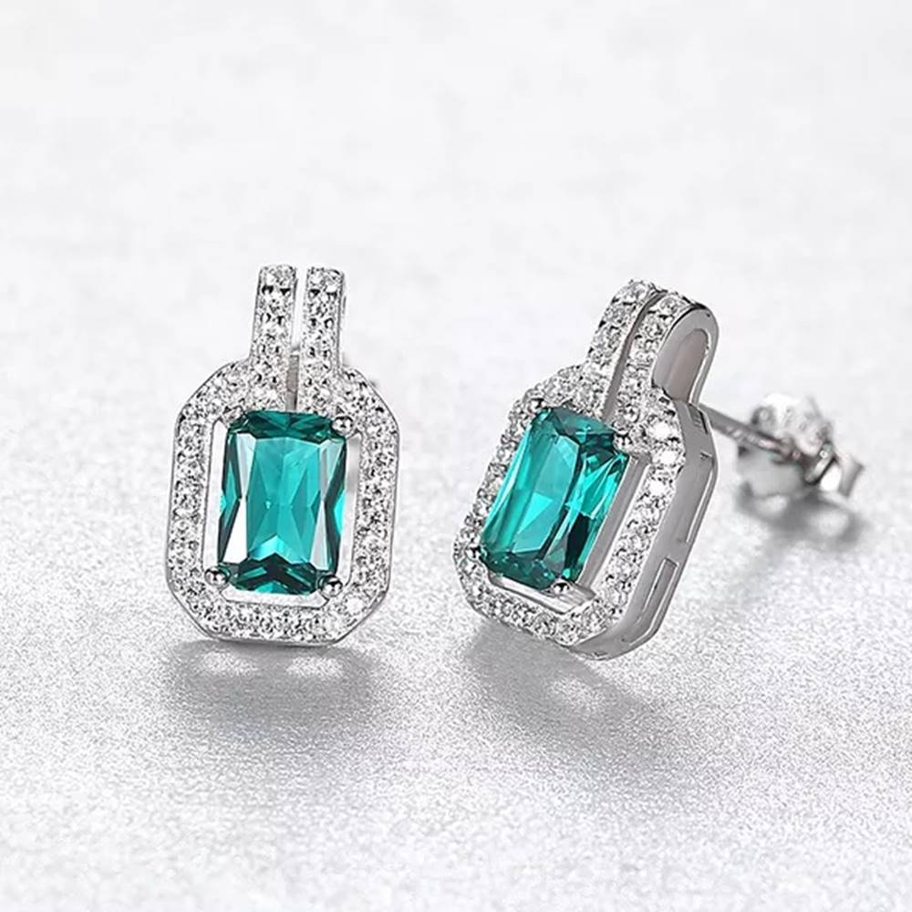 Cercei din Argint Diamond Emerald