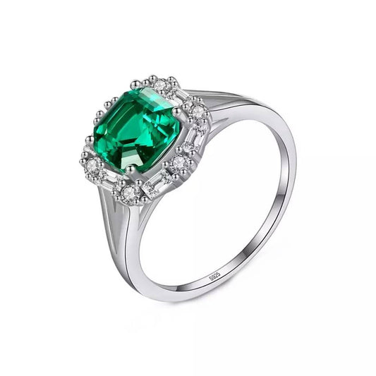 Inel din Argint Green Emerald