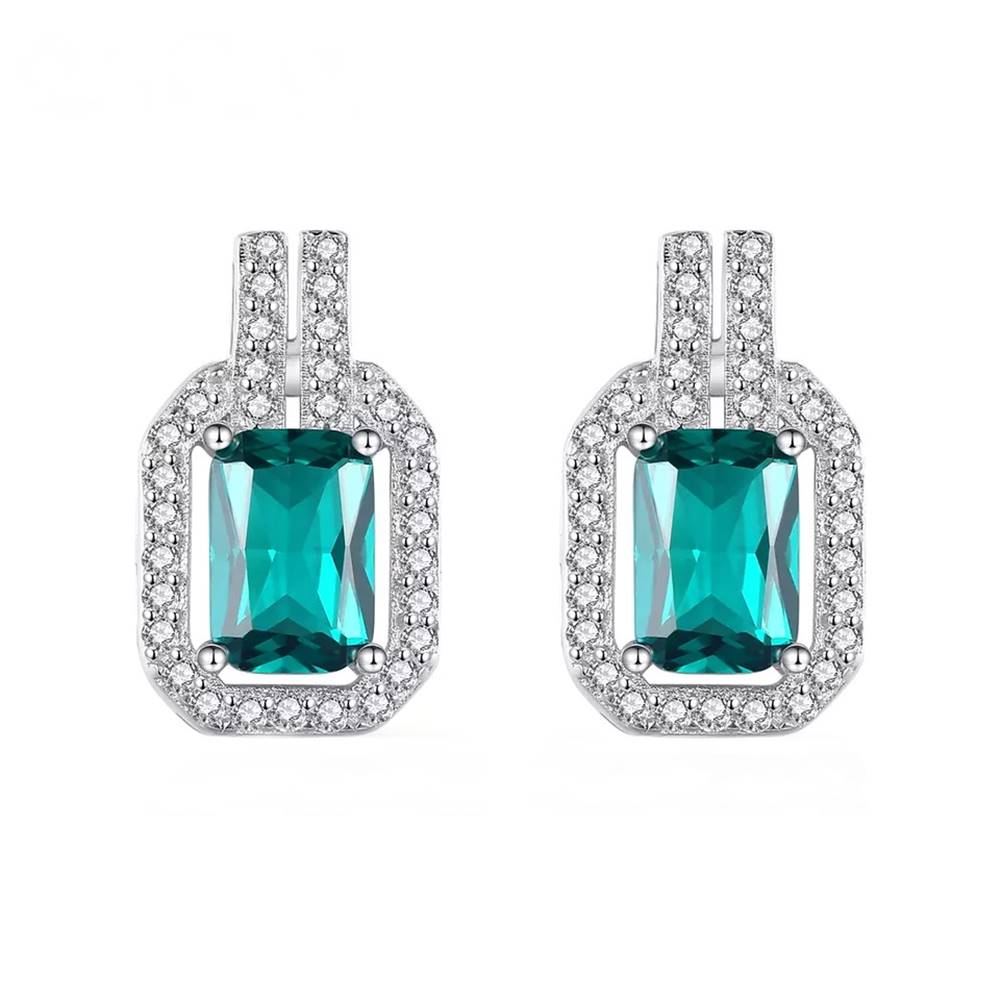 Cercei din Argint Diamond Emerald