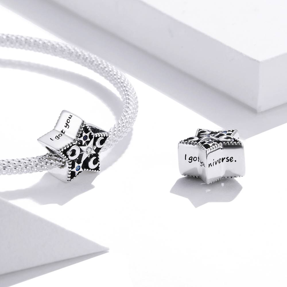 Talisman din Argint Star and Moon
