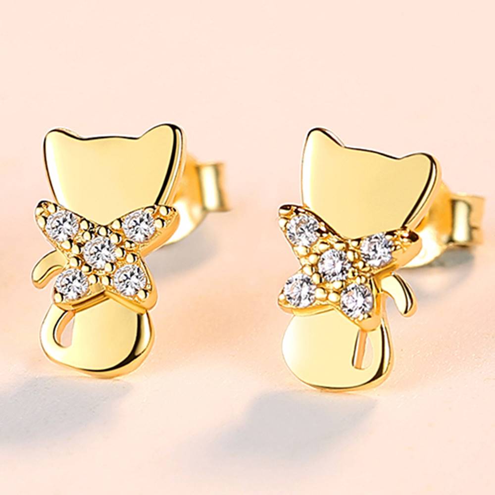 Cercei din Argint Goldie Kitty