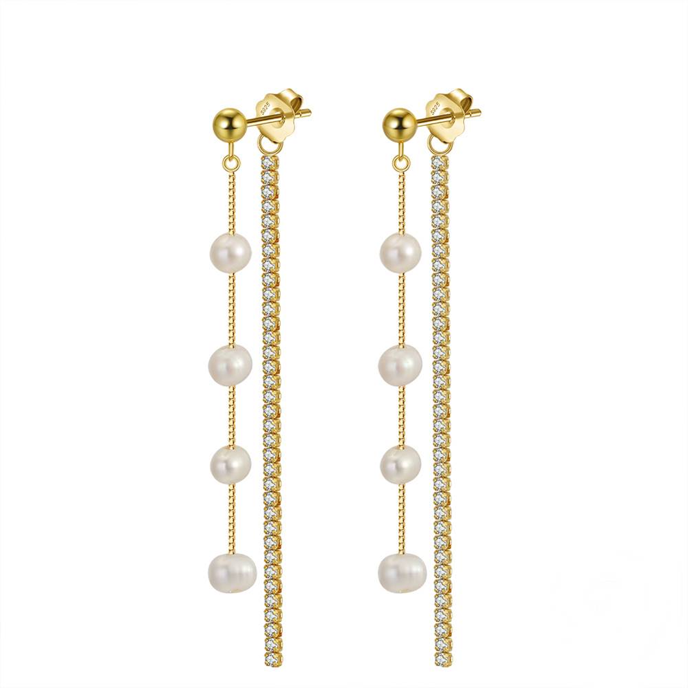 Cercei din Argint Chain Beads Pearls