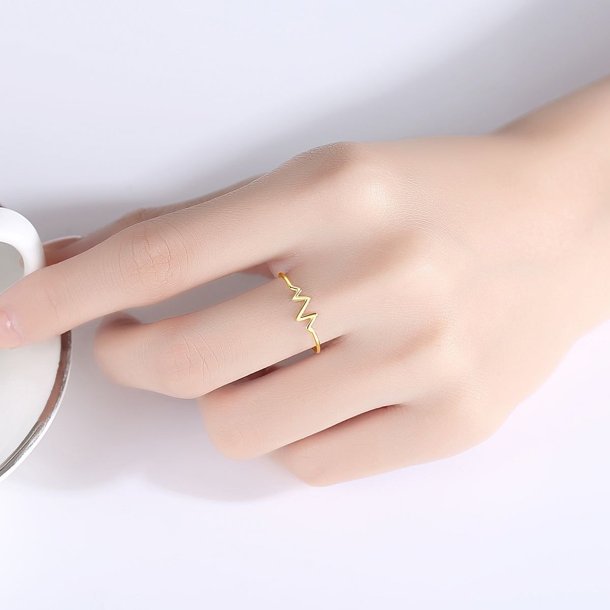 Inel din Argint Heartbeat Gold