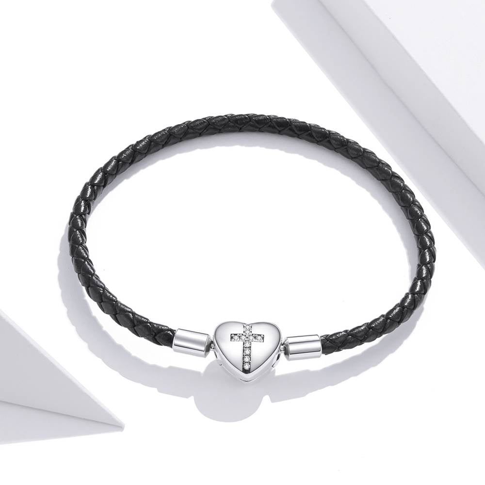Bratara pentru Talismane din Argint Cross Heart