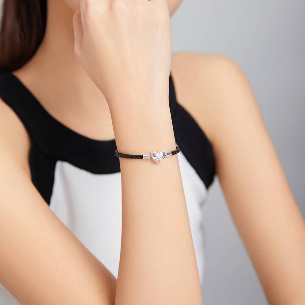 Bratara pentru Talismane din Argint Cross Heart