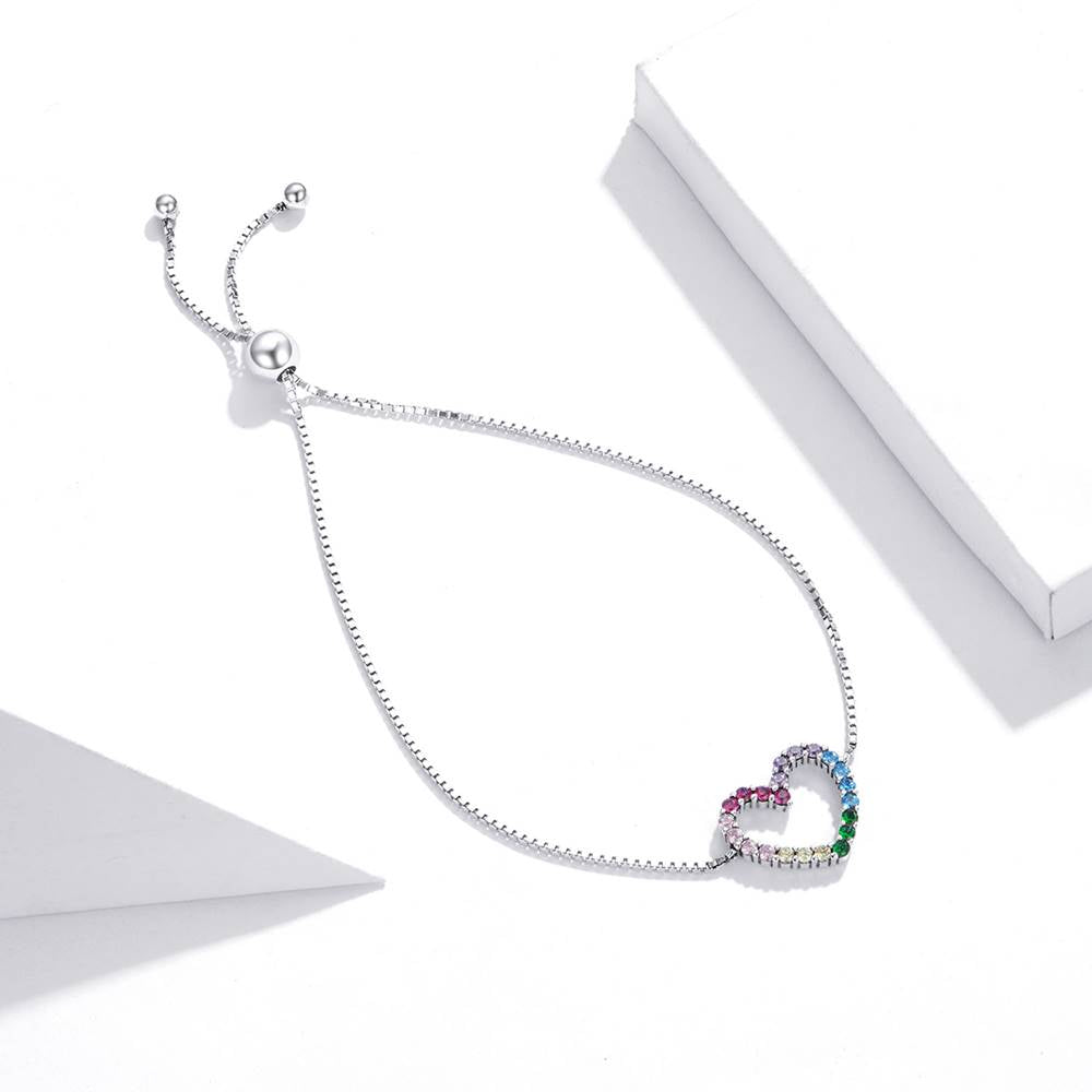 Bratara din Argint Rainbow Heart