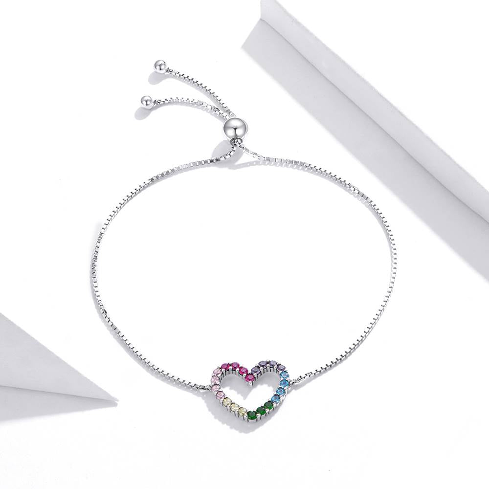 Bratara din Argint Rainbow Heart