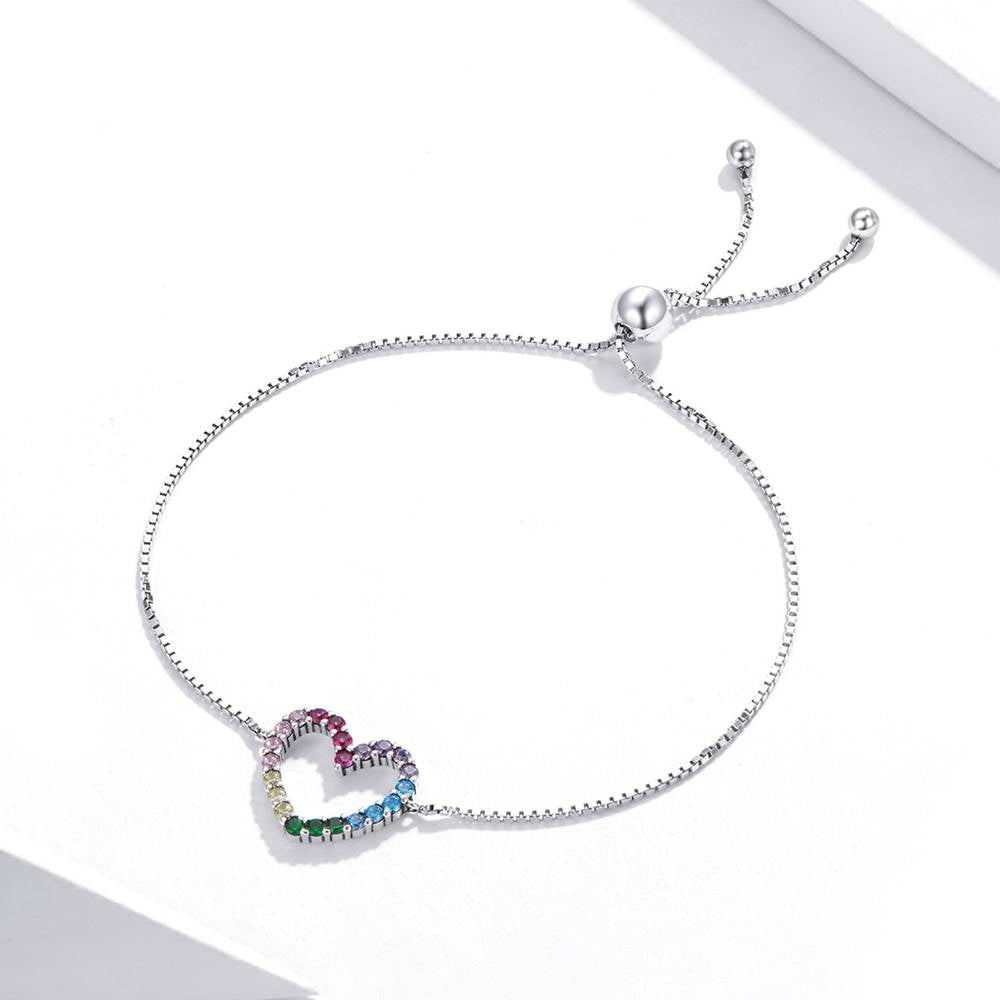 Bratara din Argint Rainbow Heart