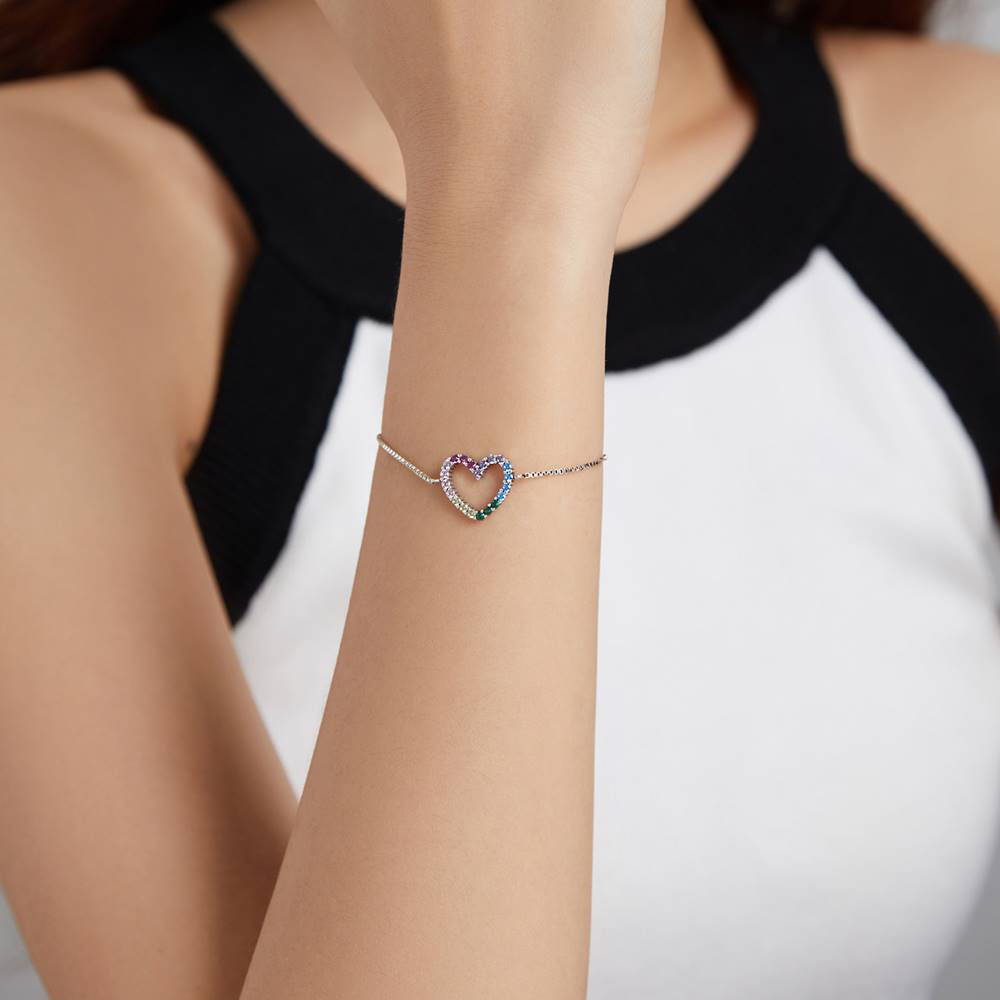 Bratara din Argint Rainbow Heart