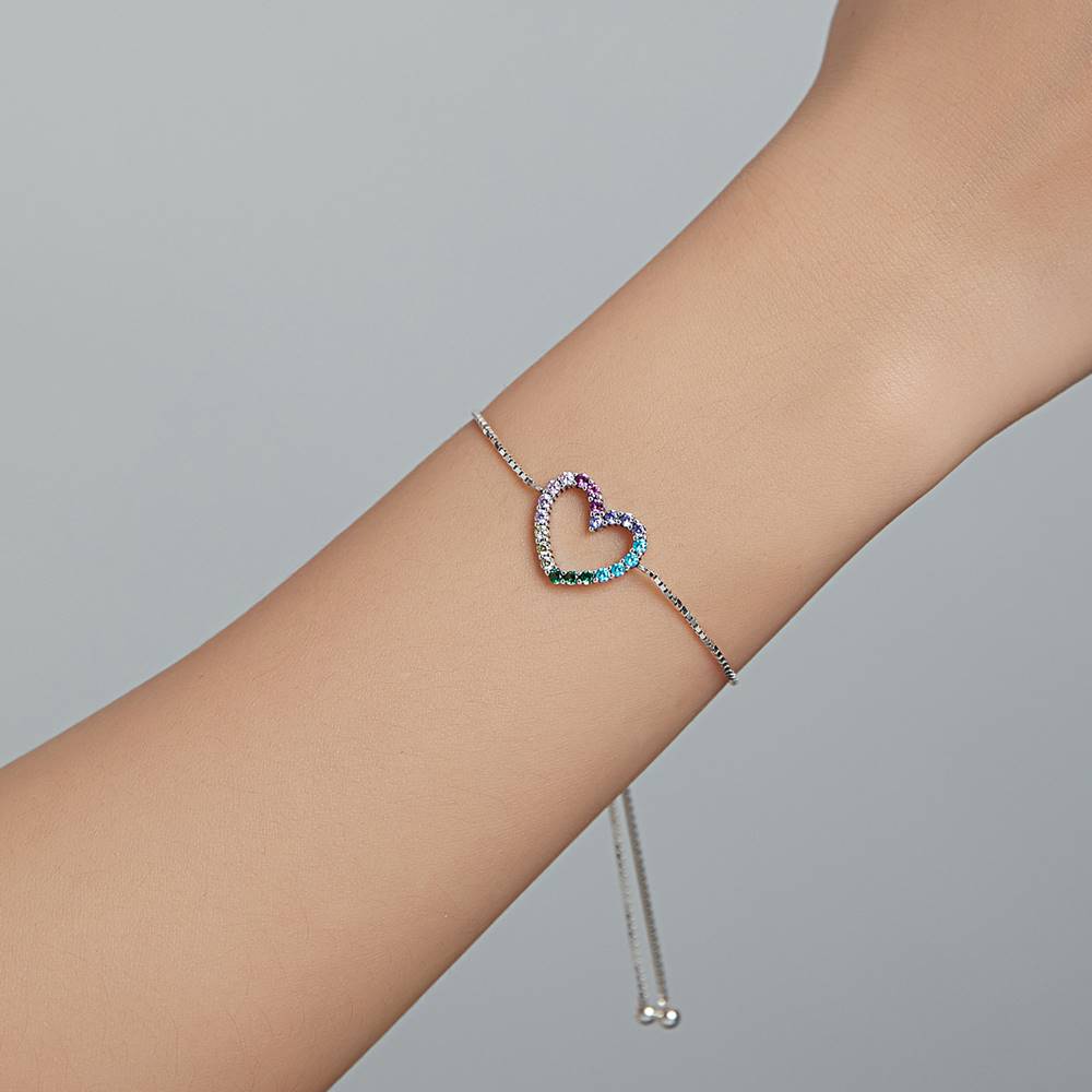 Bratara din Argint Rainbow Heart