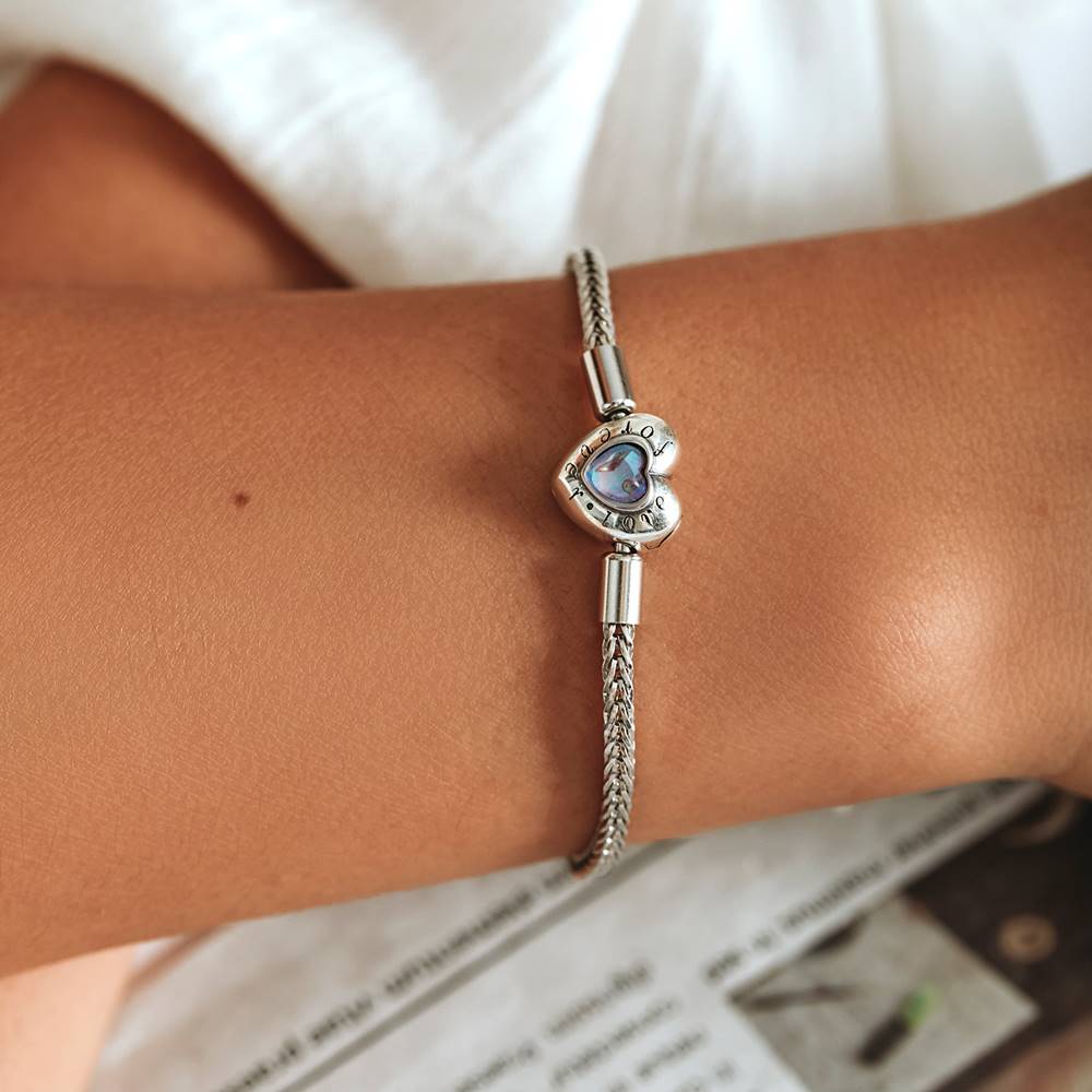 Bratara pentru Talismane din Argint Heart Moonstone