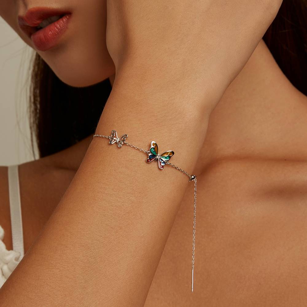 Bratara din Argint Colourful Butterfly