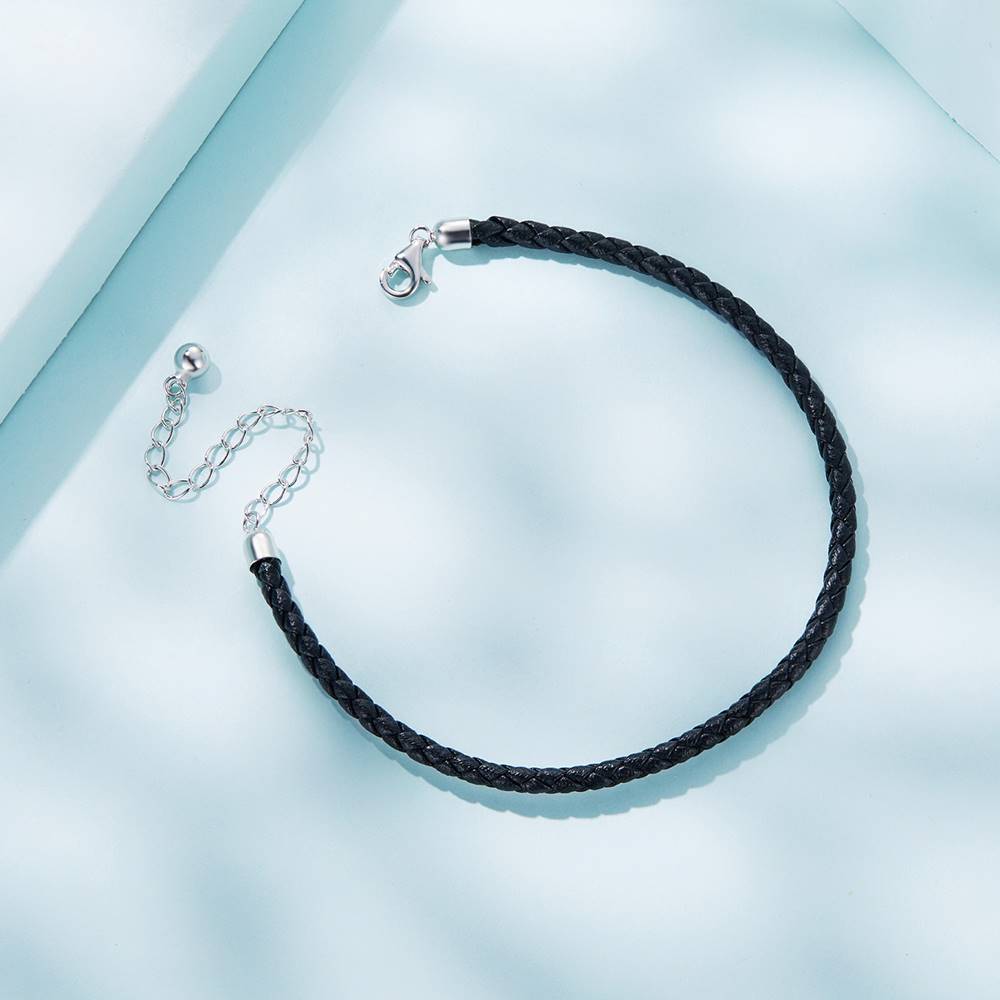 Bratara din Argint cu Piele naturala Girly Black