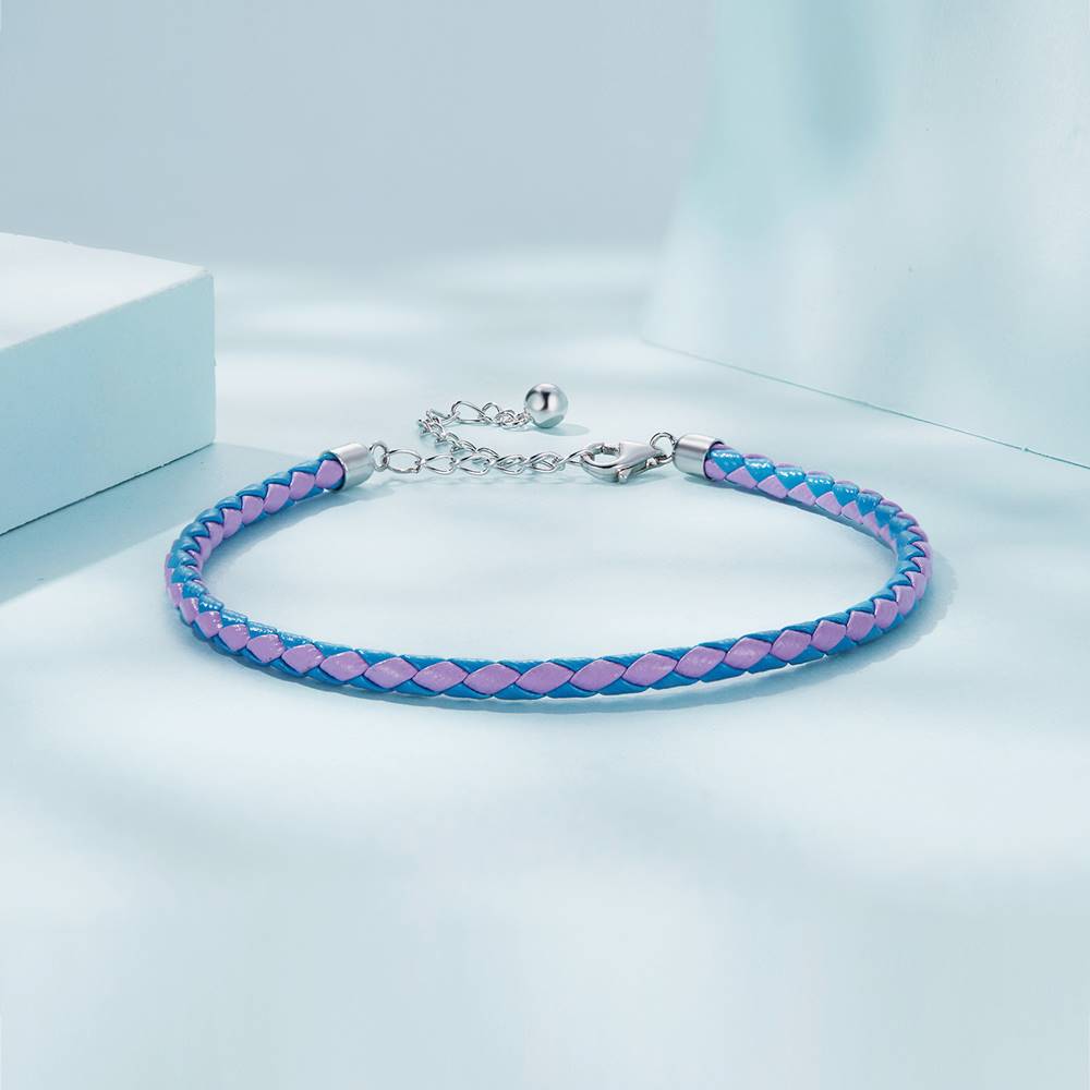 Bratara din Argint cu Piele naturala Girly Blue