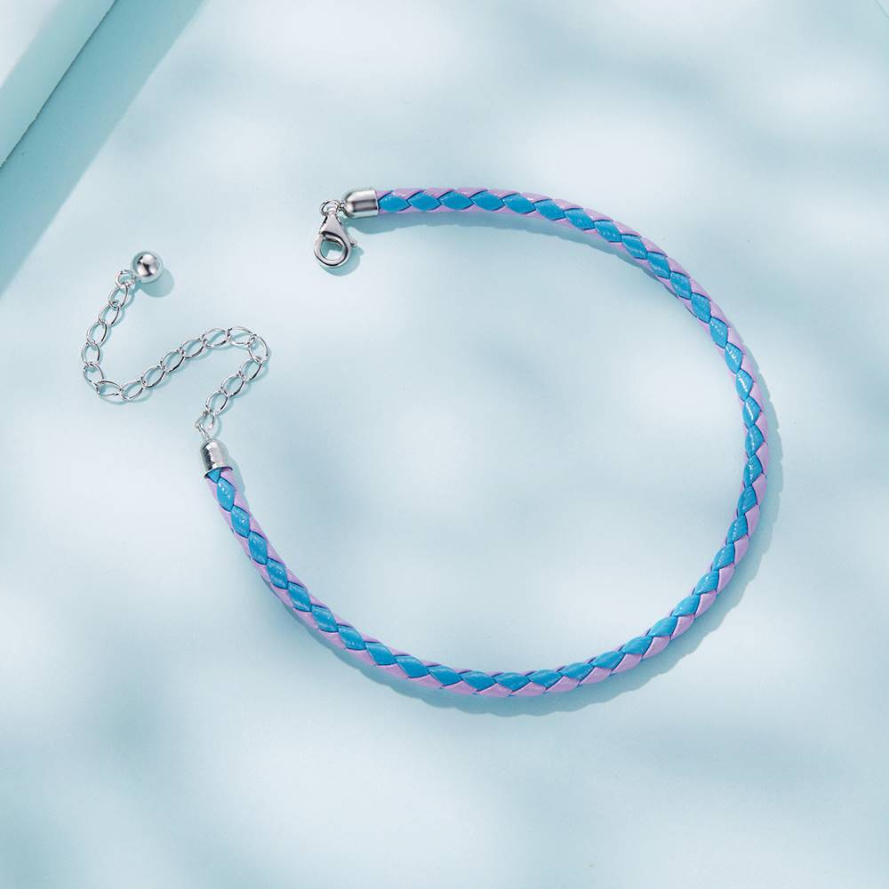 Bratara din Argint cu Piele naturala Girly Blue