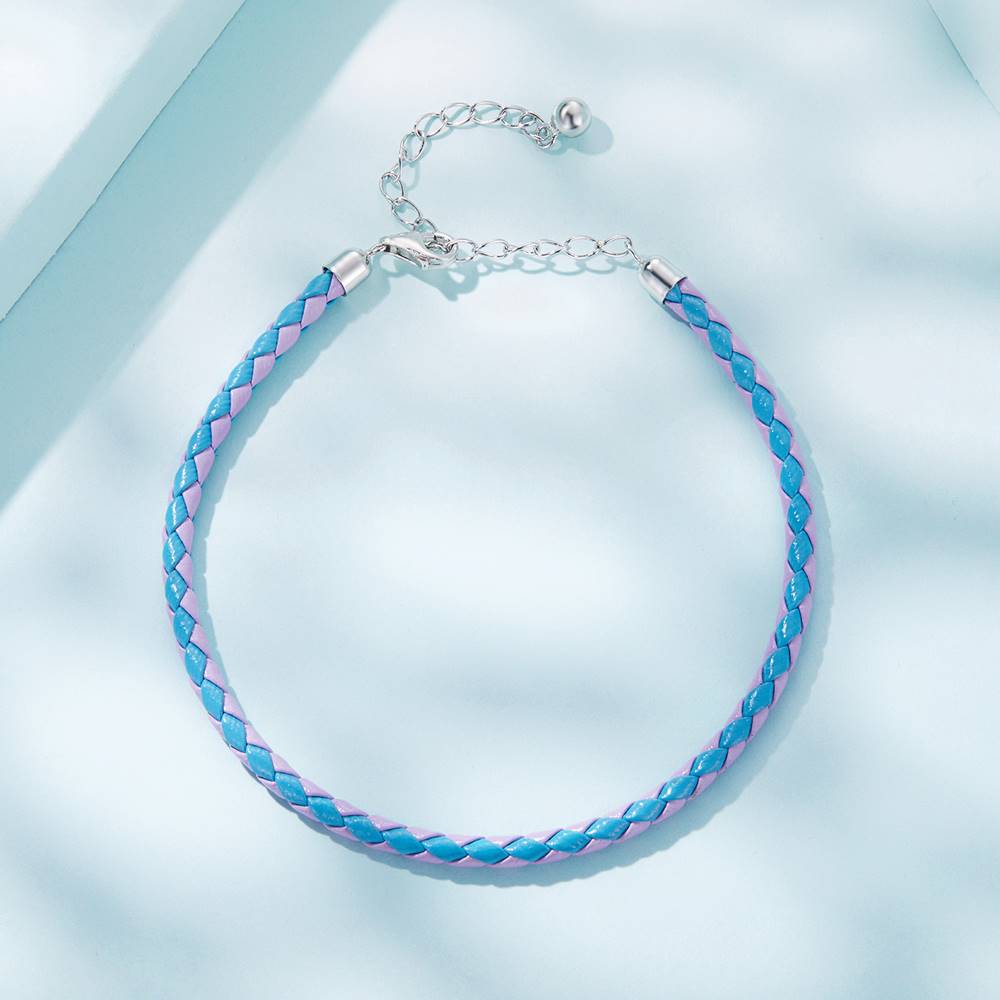 Bratara din Argint cu Piele naturala Girly Blue