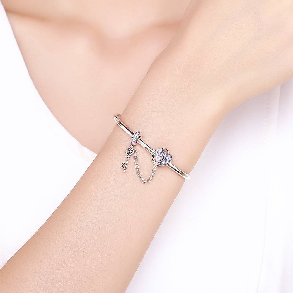 Bratara pentru Talismane din Argint Locked Heart
