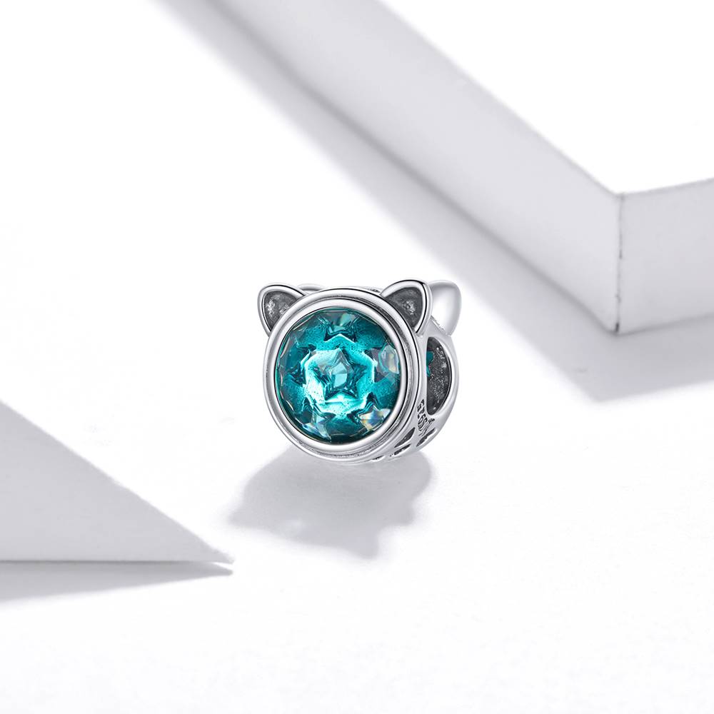 Talisman din Argint Crystal Cat