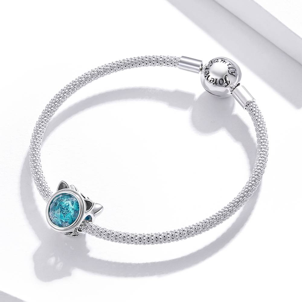 Talisman din Argint Crystal Cat