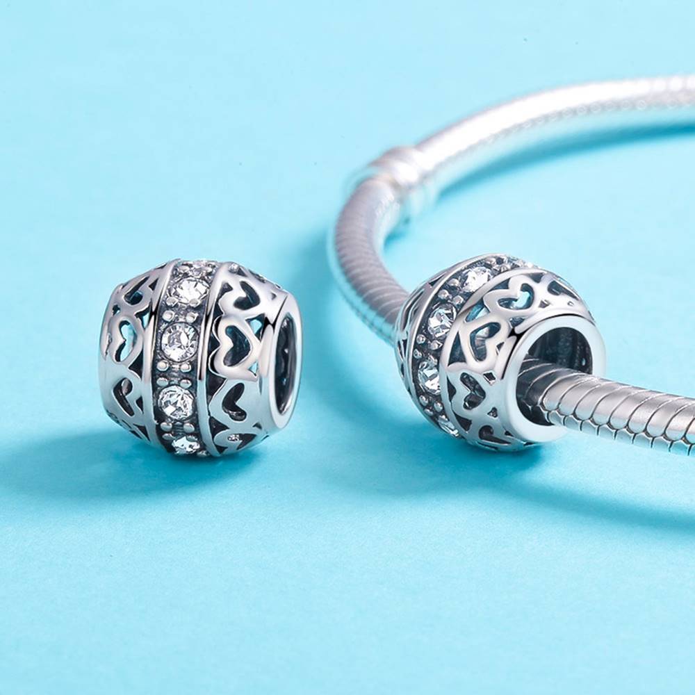 Talisman din Argint Cute Round Crystal