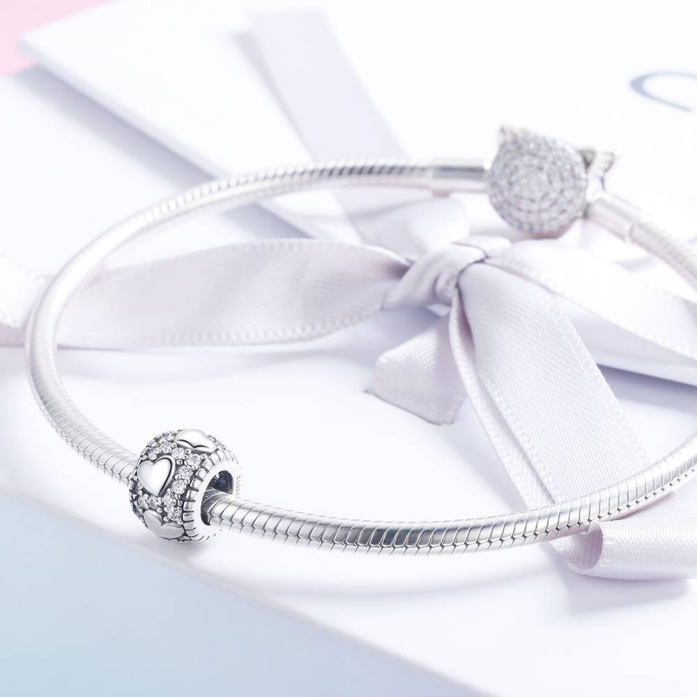 Talisman din Argint Diamond Hearts
