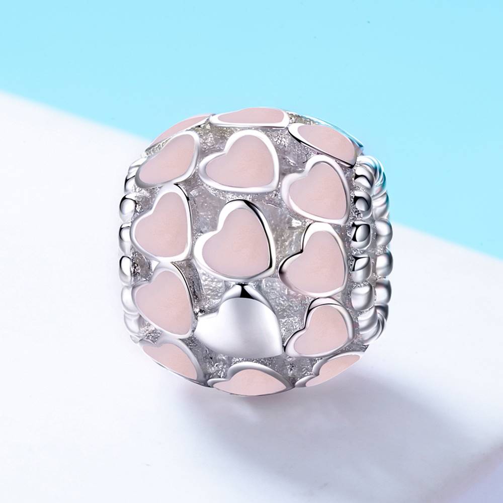 Talisman din Argint Pink Little Hearts