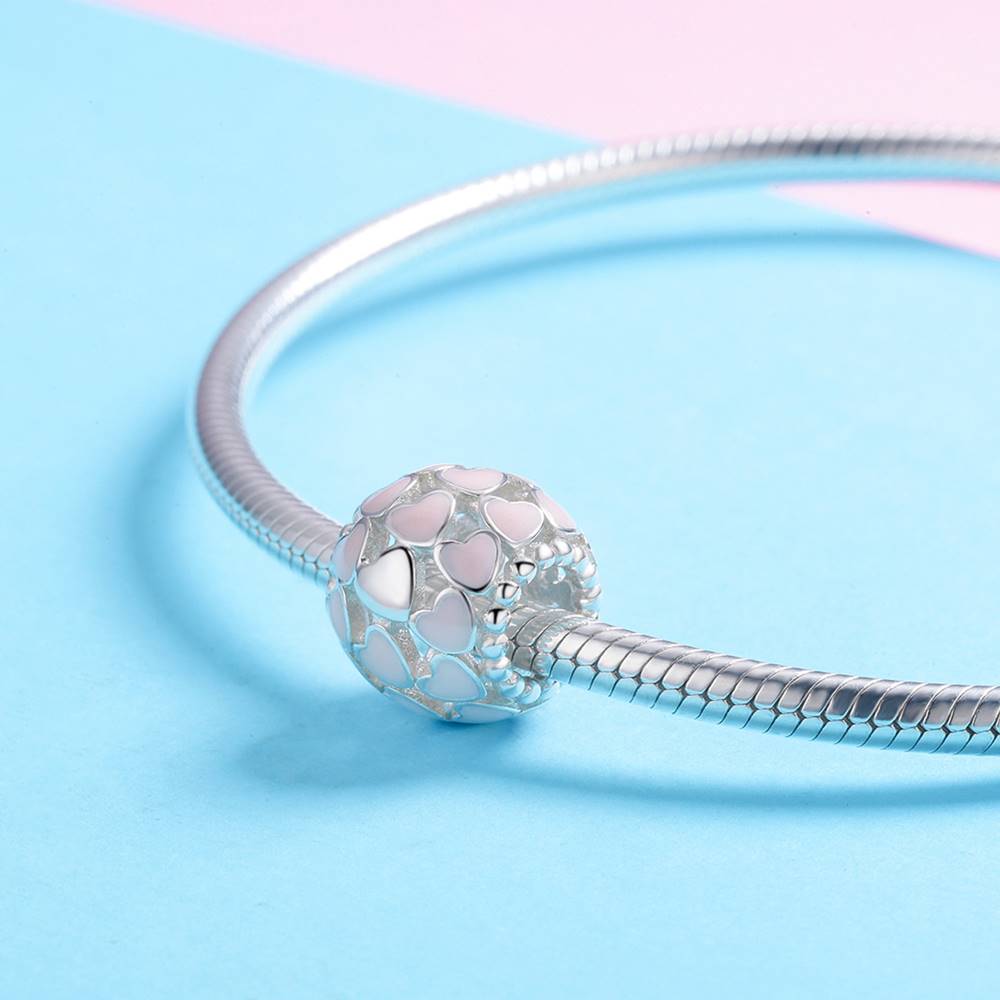 Talisman din Argint Pink Little Hearts