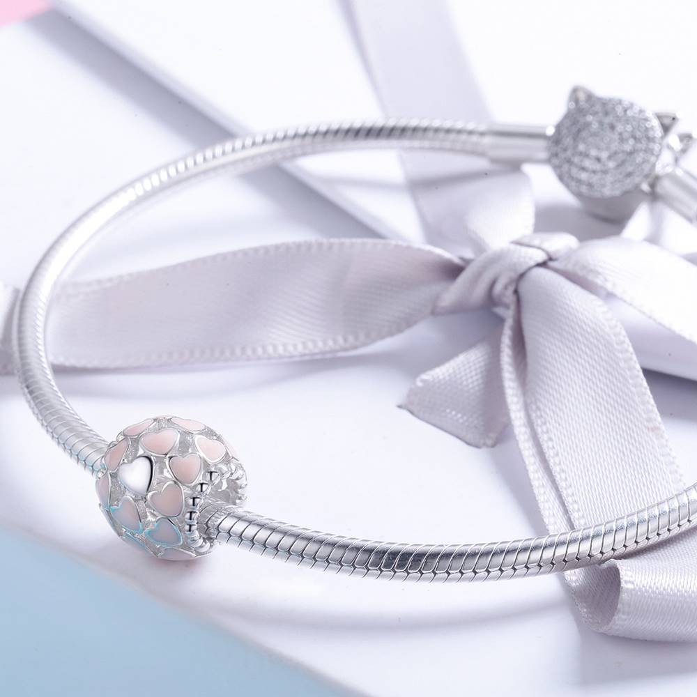 Talisman din Argint Pink Little Hearts