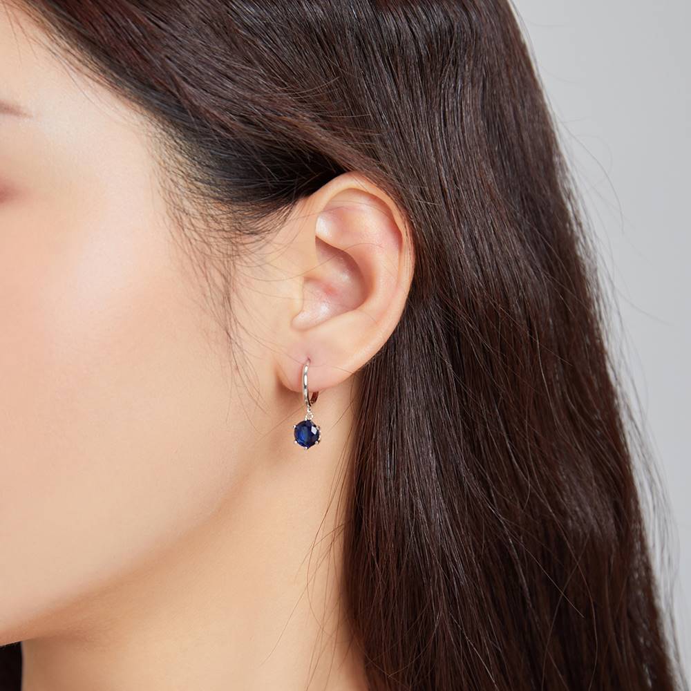 Cercei din Argint Blue Round Zircon