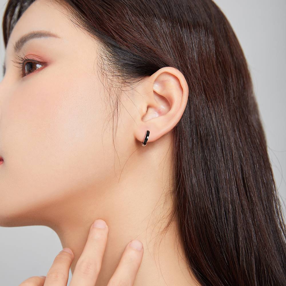 Cercei din Argint Black Ear Clip