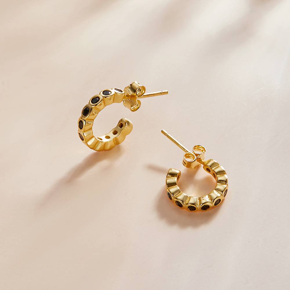 Cercei din Argint Gold Fancy Hoops