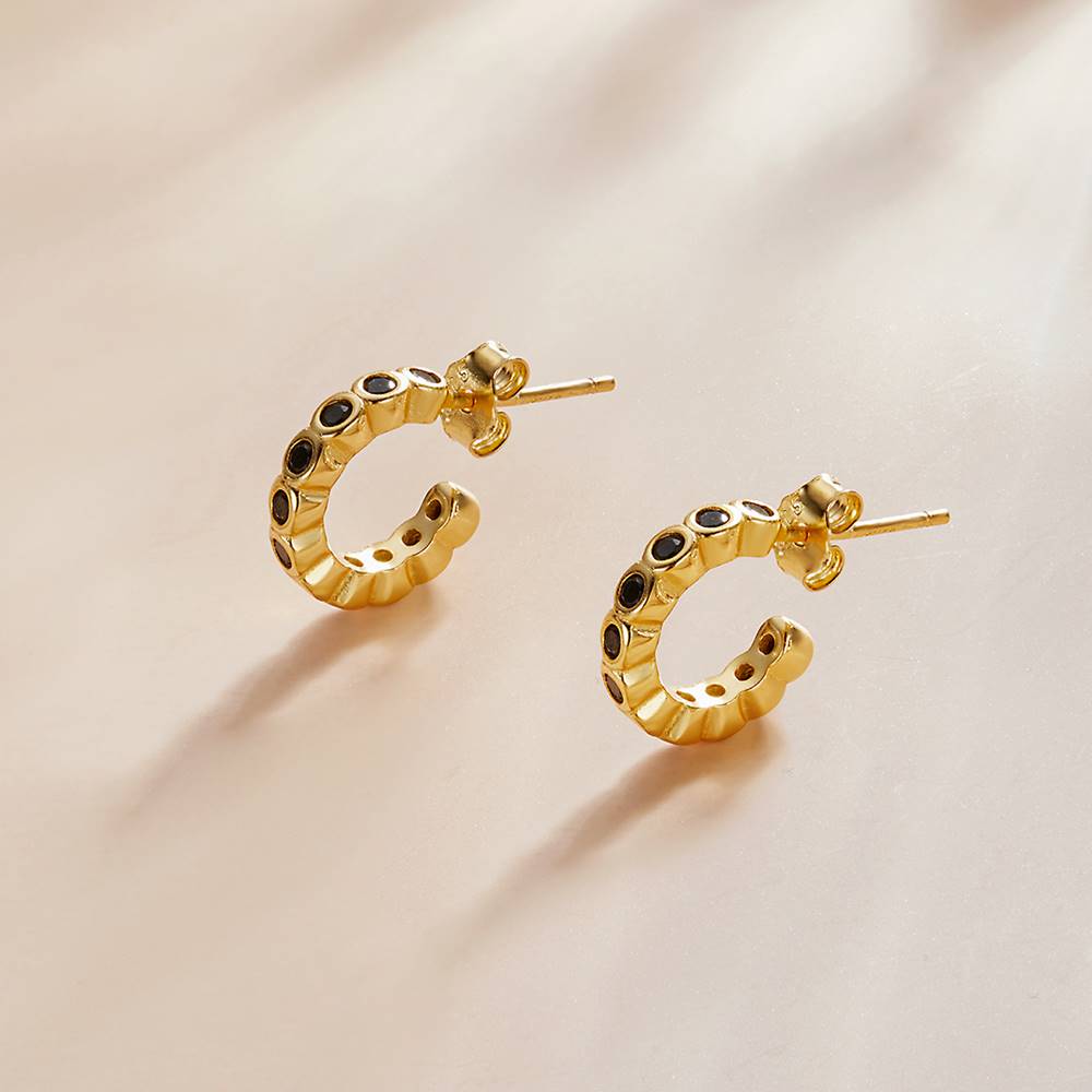 Cercei din Argint Gold Fancy Hoops