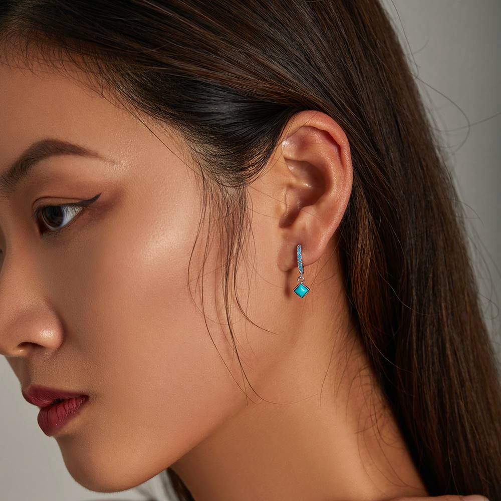 Cercei din Argint Turqoise Ear Buckle