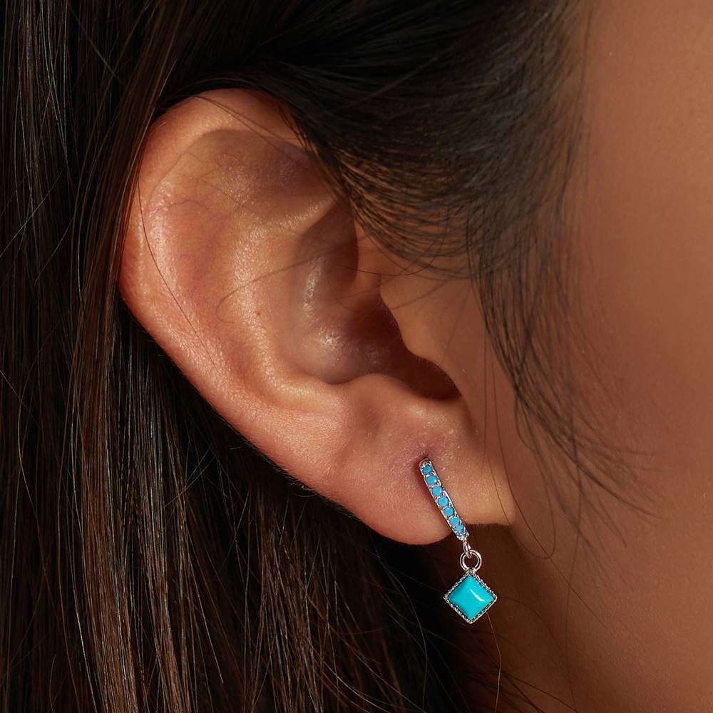 Cercei din Argint Turqoise Ear Buckle
