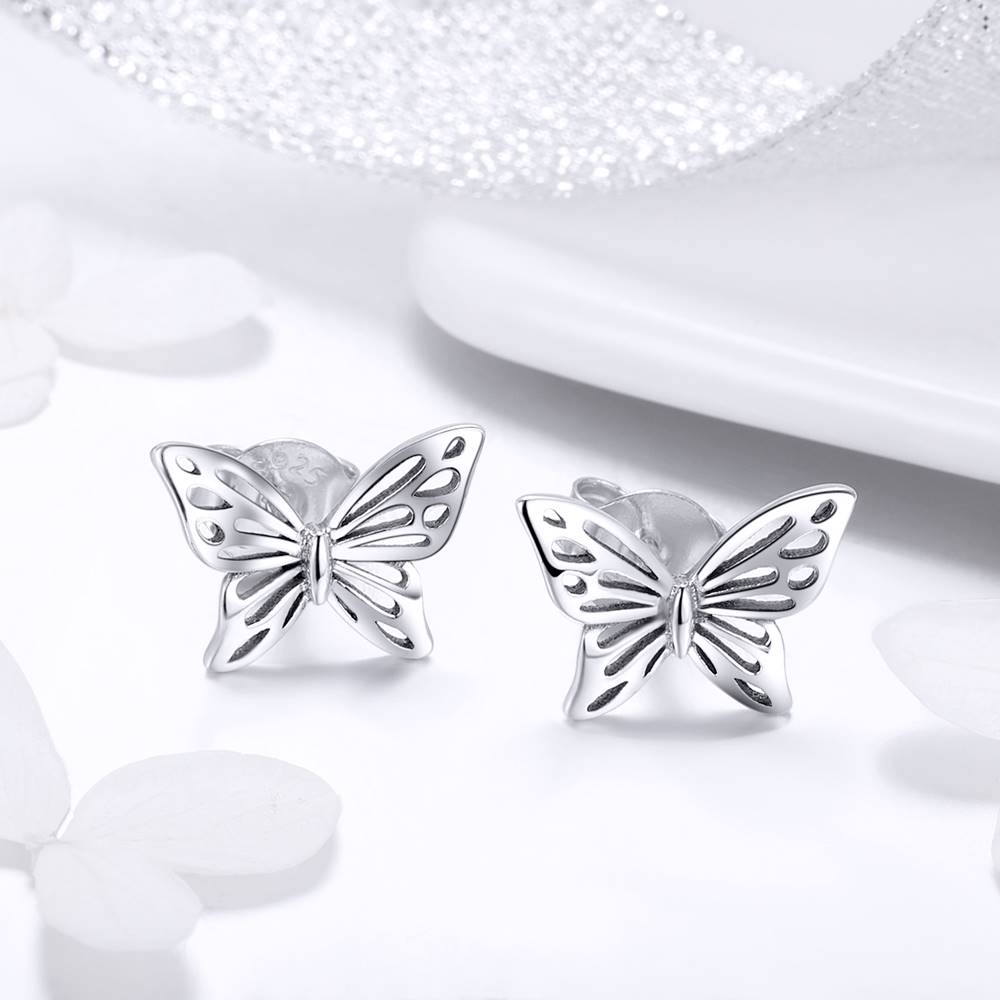 Cercei din Argint Simple Butterfly