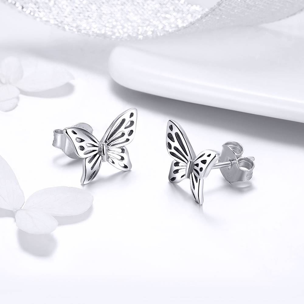 Cercei din Argint Simple Butterfly