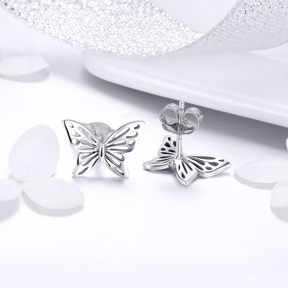 Cercei din Argint Simple Butterfly