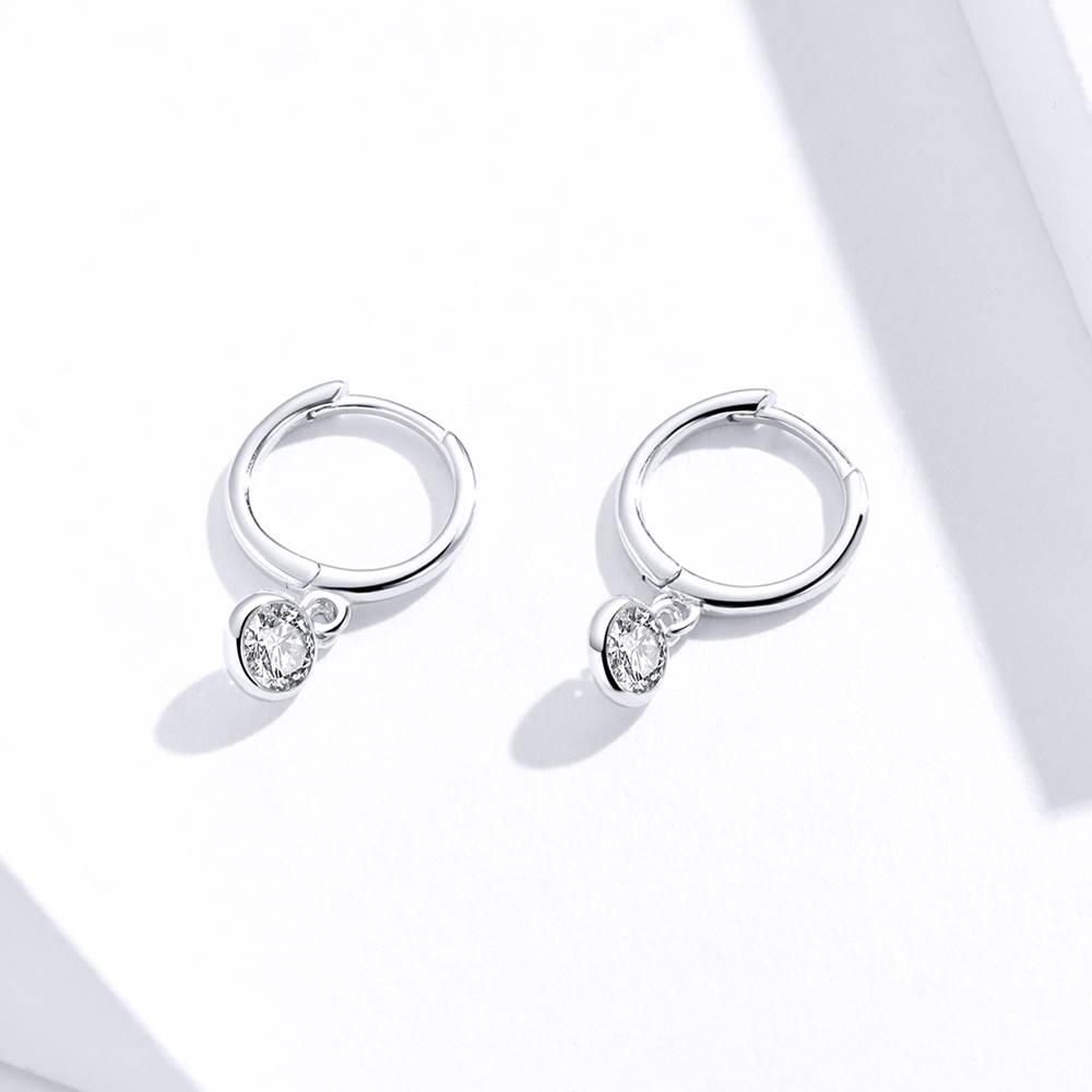 Cercei din Argint Circle Bezel