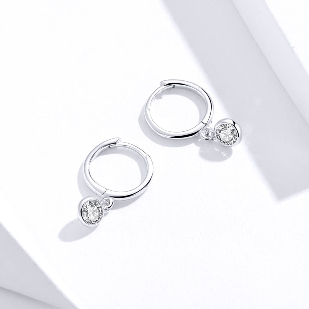 Cercei din Argint Circle Bezel