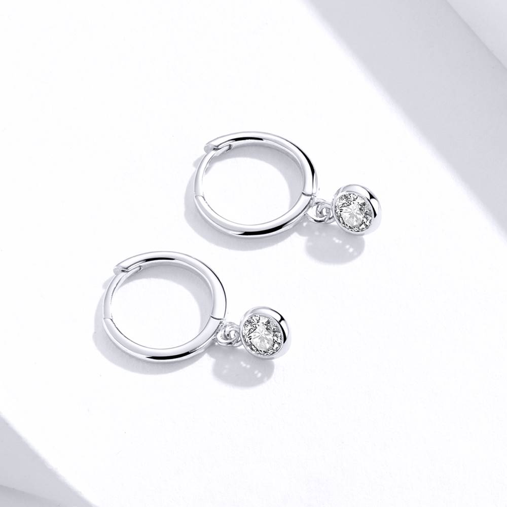 Cercei din Argint Circle Bezel