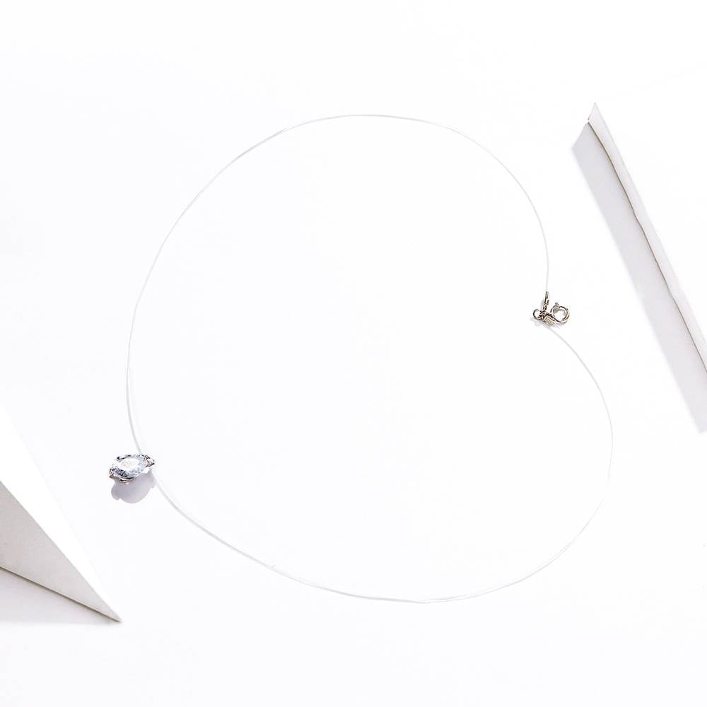 Colier cu fir transparent Teardrop Invisible Line
