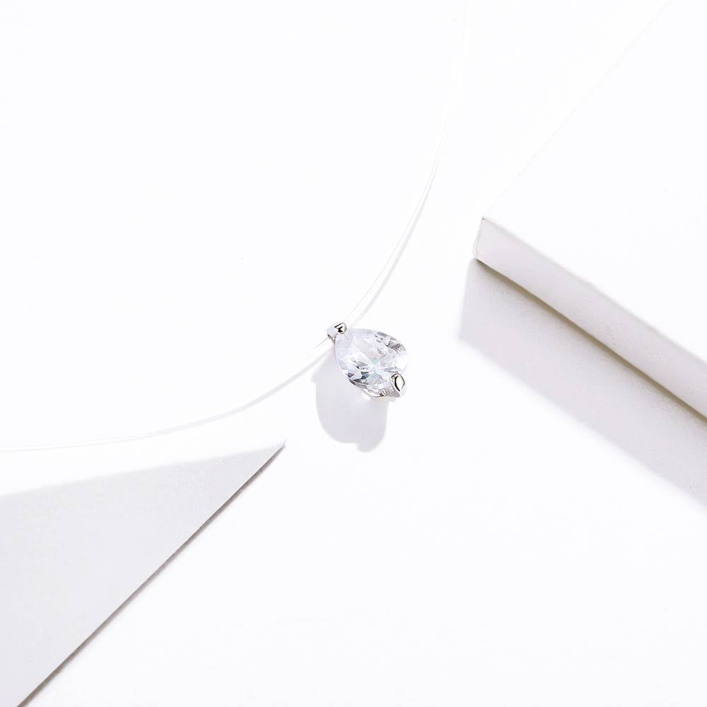 Colier cu fir transparent Teardrop Invisible Line