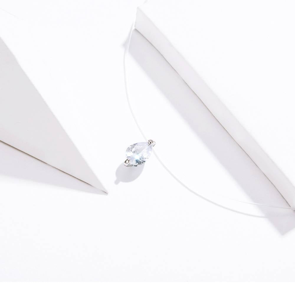 Colier cu fir transparent Teardrop Invisible Line