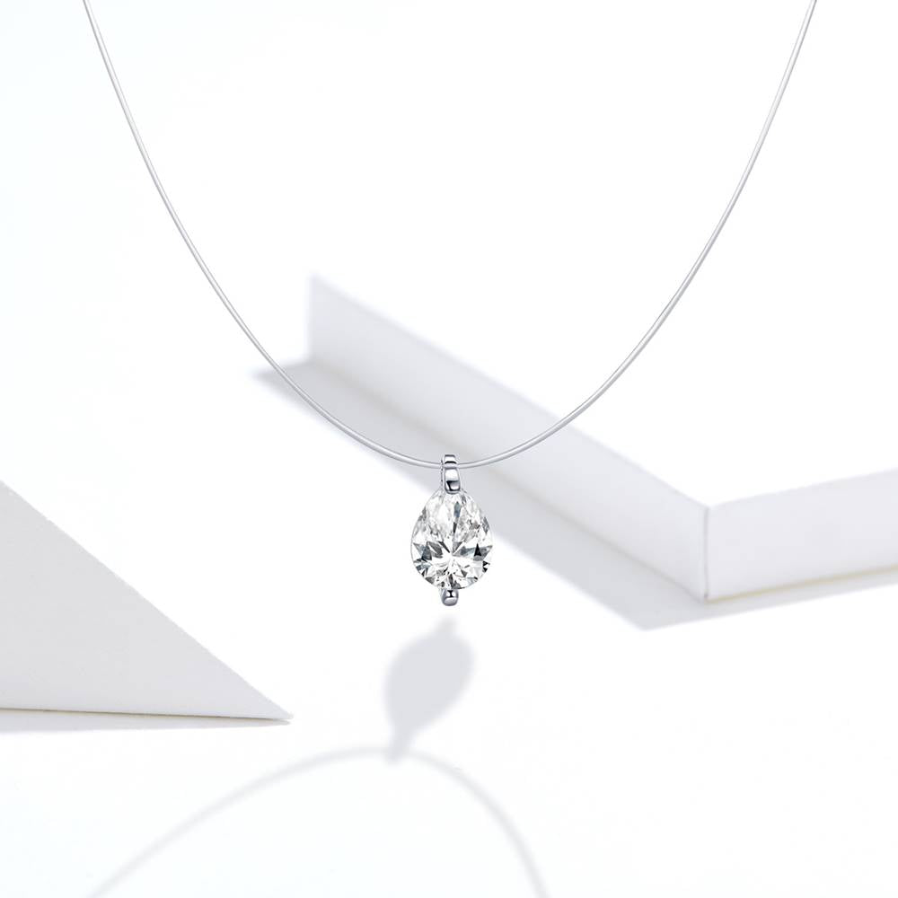 Colier cu fir transparent Teardrop Invisible Line