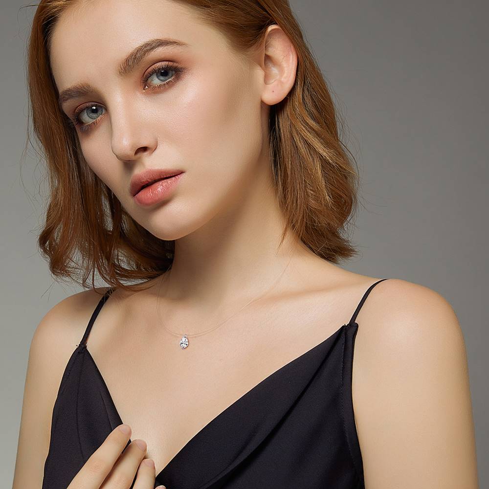 Colier cu fir transparent Teardrop Invisible Line
