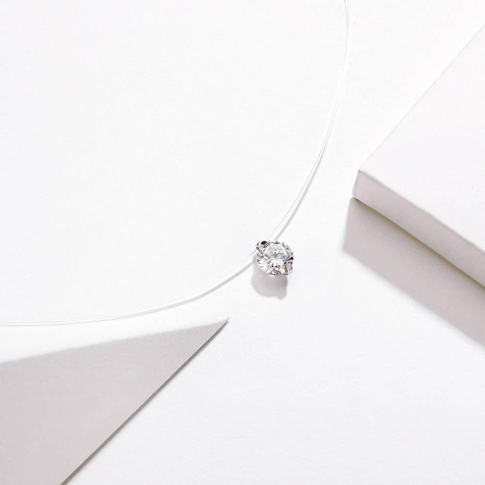 Colier cu fir transparent Diamond Invisible Line