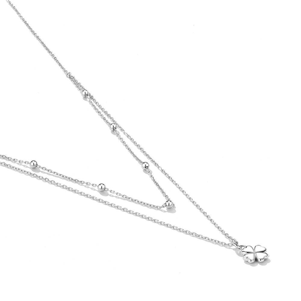 Colier dublu din Argint Clover Double Layer