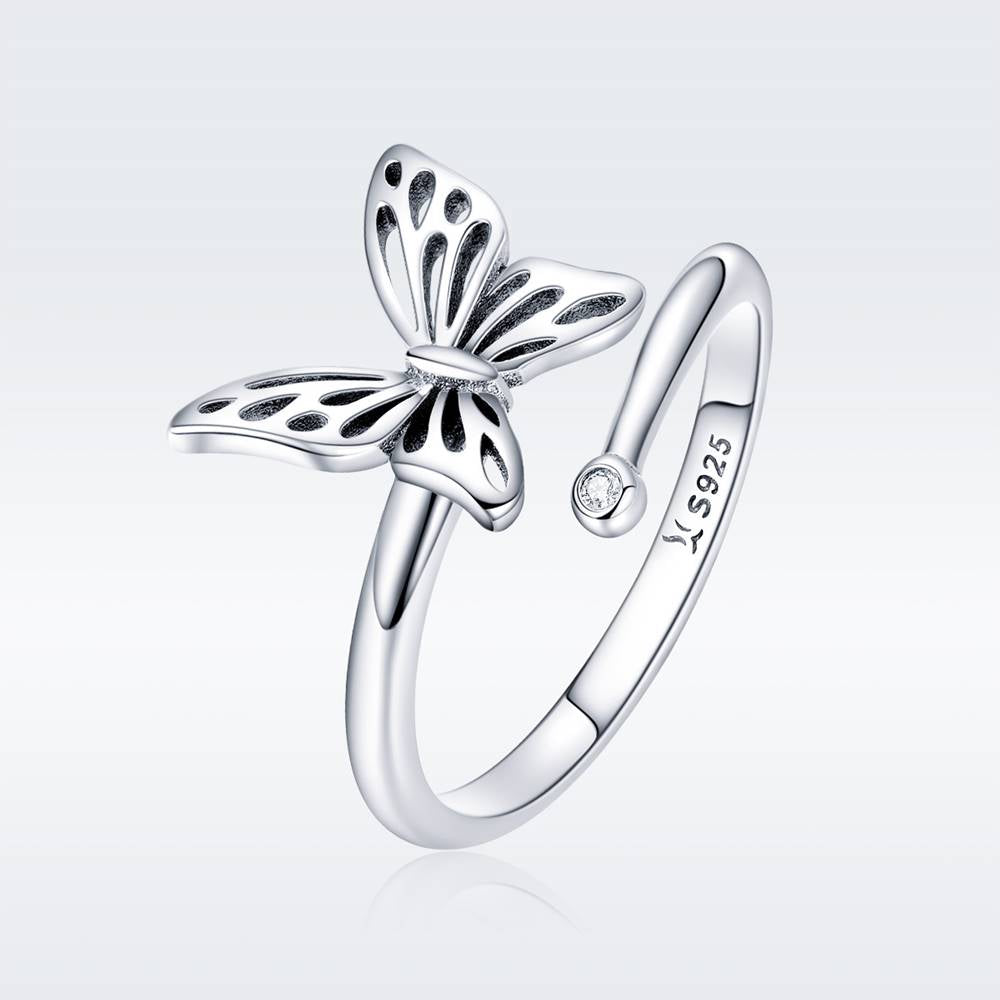 Inel reglabil din Argint Butterfly Dream