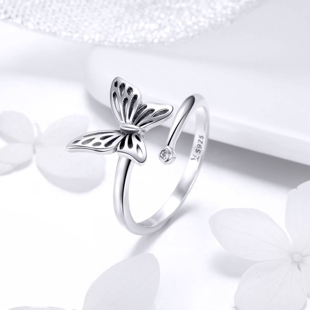 Inel reglabil din Argint Butterfly Dream
