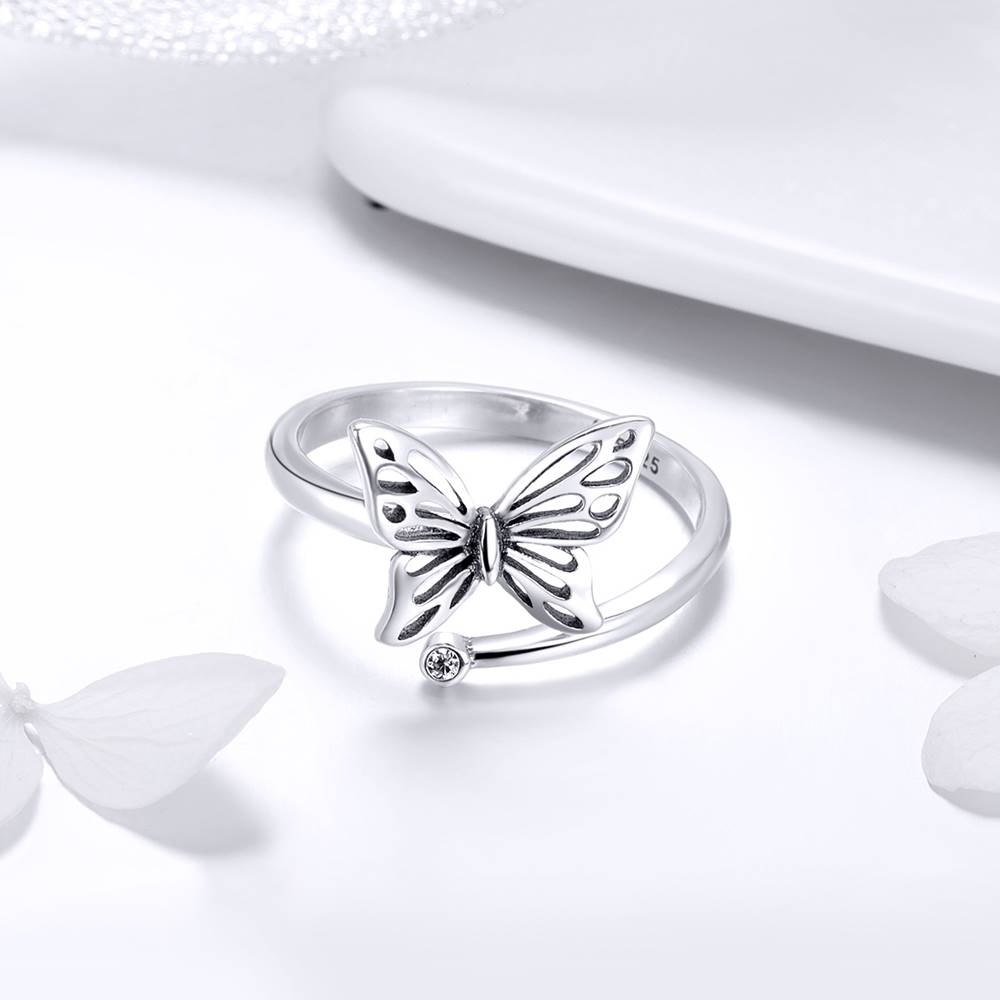 Inel reglabil din Argint Butterfly Dream